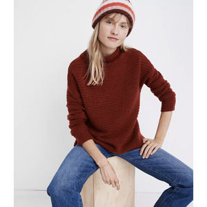 Madewell Belmont Mockneck Ribbed Coziest Yarn Sweater